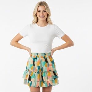 THML Colorful Tiered Women's Skirt new with tags size medium